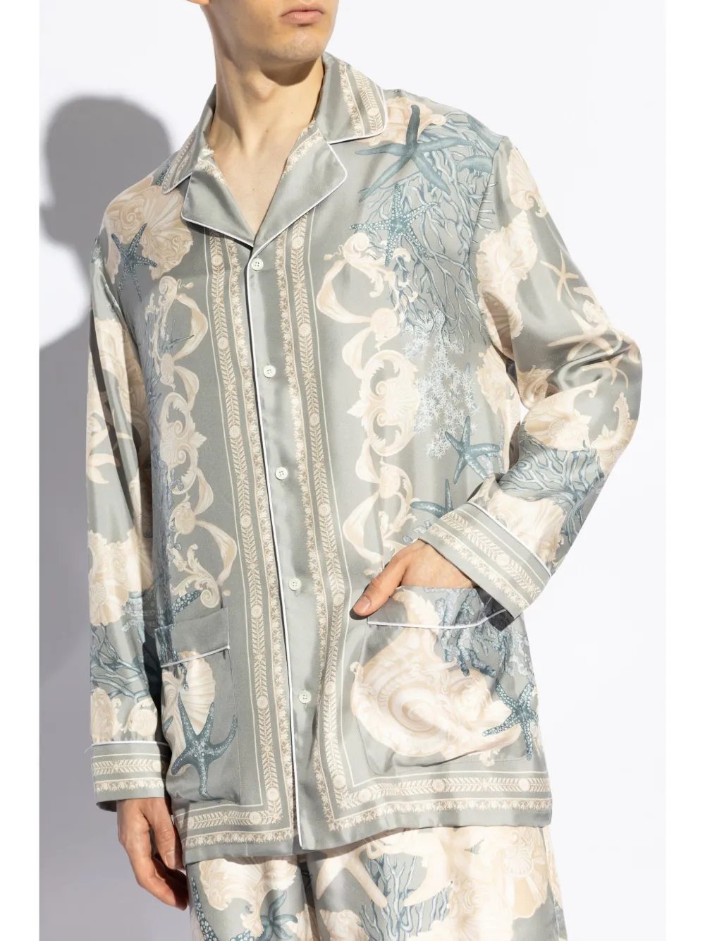 Versace Zijden overhemd Blauw