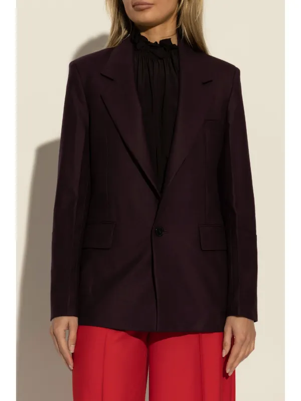 Victoria Beckham ダブルブレストジャケット ブラウン SS25 Asymmetric Double Layer Jacket In Fawn | Victoria Beckham