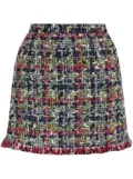 ETRO tweed-bouclé check mini skirt - Black
