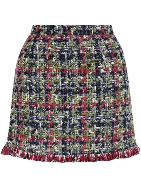 ETRO tweed-bouclé check mini skirt