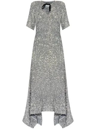 GANNI sequin embellished Maxi Dress Silver FARFETCH CA