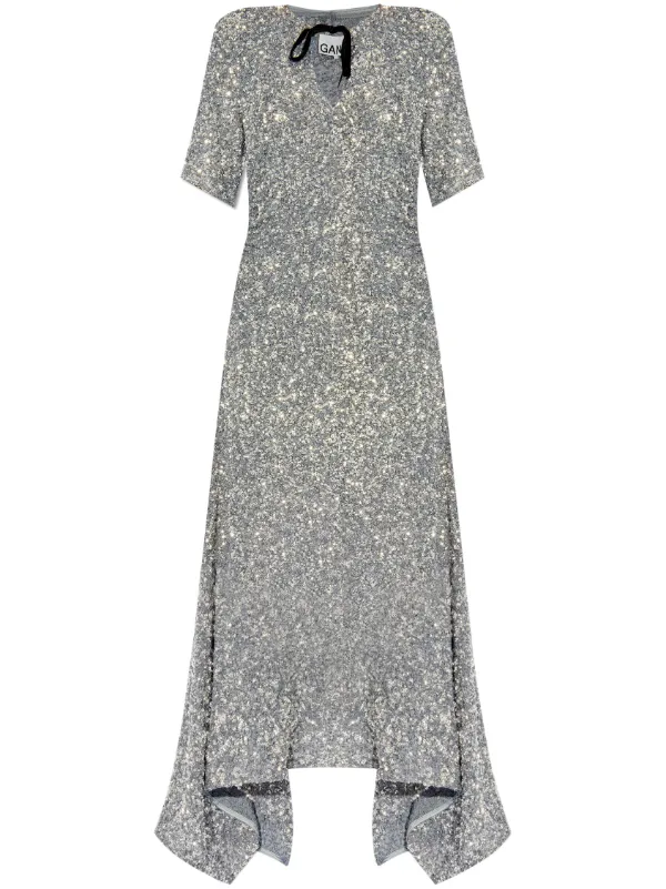 GANNI スパンコール マキシドレス
