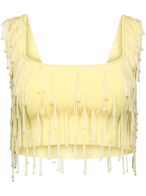 Galvan Depois fringed cropped top