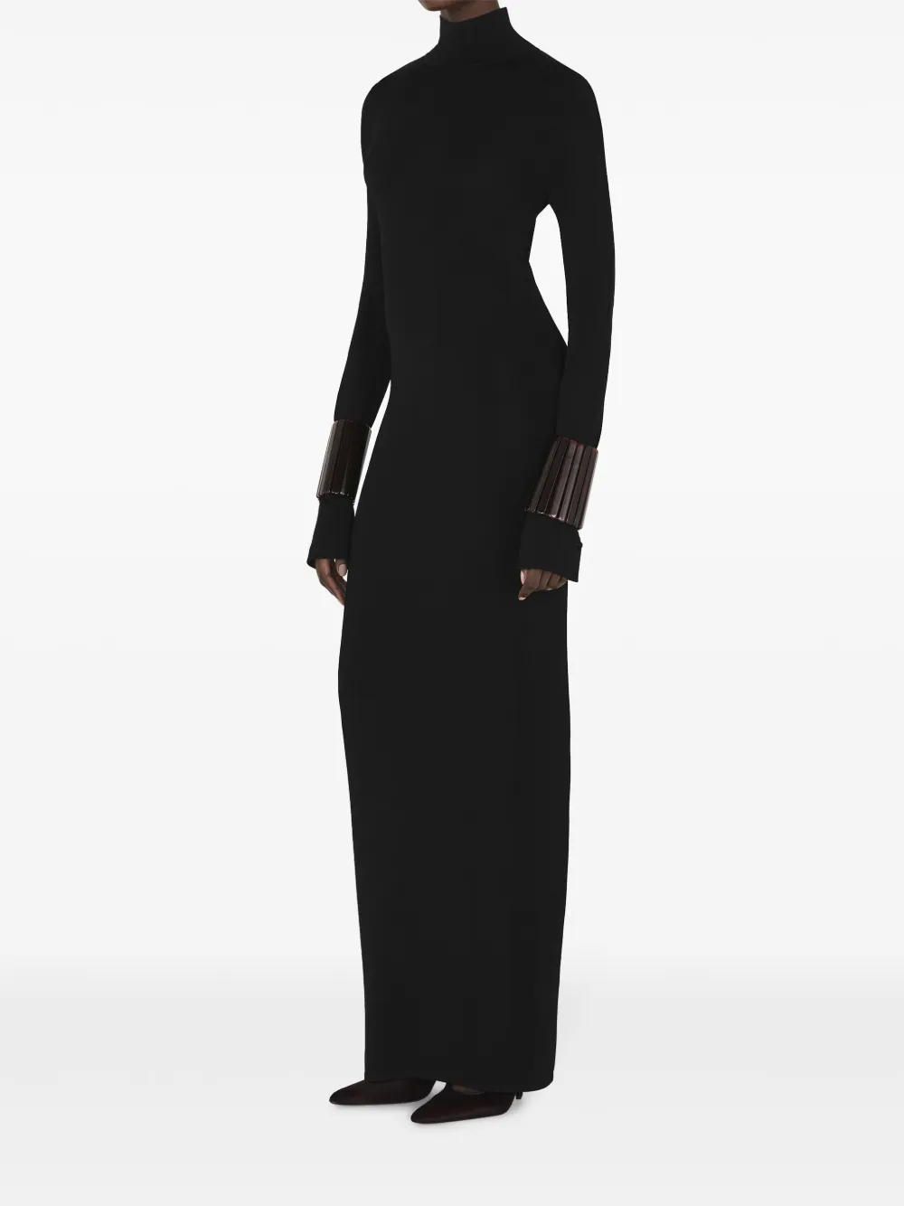 Shop Galvan Iris Column Dress In Black