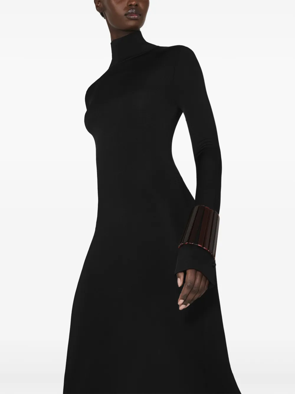 Shop Galvan Iris Column Dress In Black