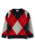 Il Gufo diamond-pattern knitted jumper - Red