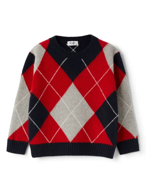 Il Gufo diamond-pattern knitted jumper