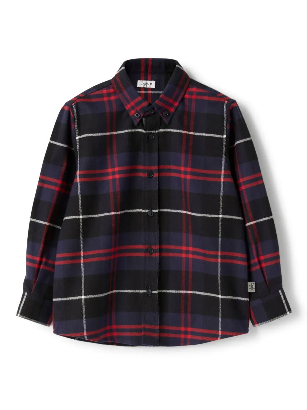 Il Gufo Geruit shirt Blauw