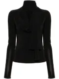 Blumarine gathered-tie long-sleeved top - Black