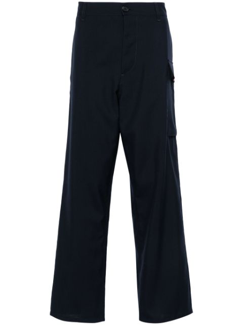 Marni logo-embroidered cargo trousers Men