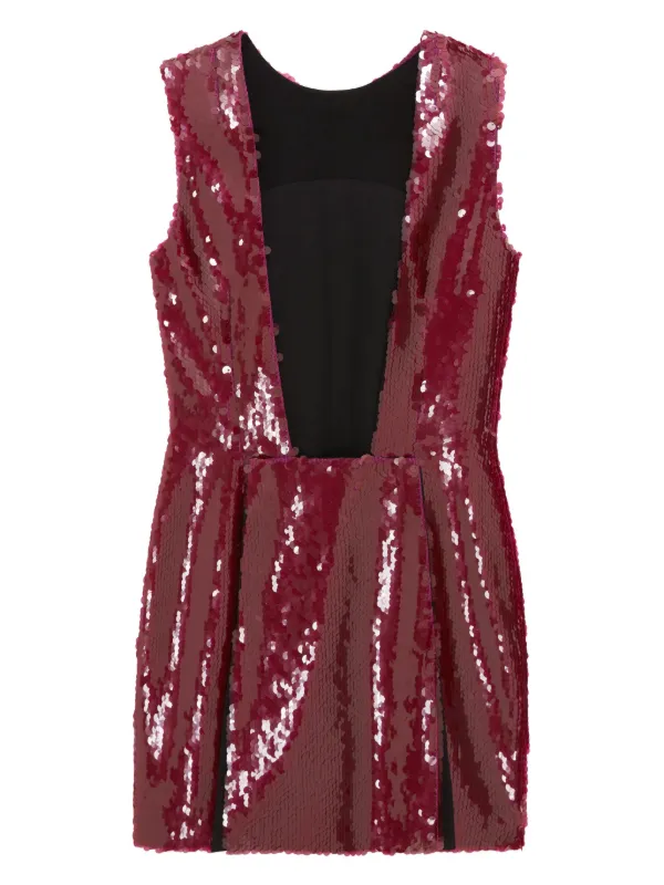 【関税込み】16Arlington バーガンディ Ray ミニドレス 16Arlington Ray Sequinned Mini Dress | Red | FARFETCH