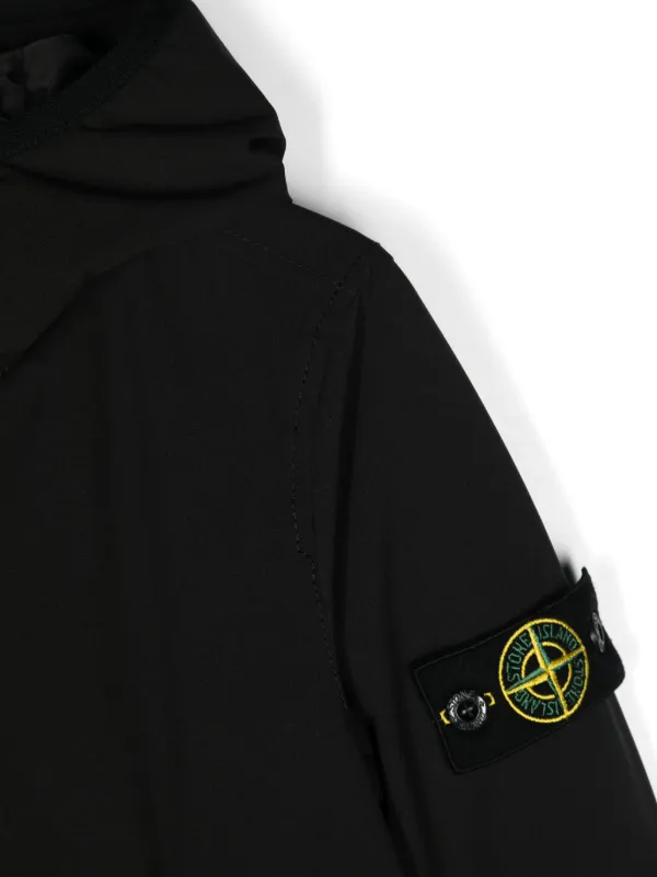 Stone Island Junior Compass-badge Hooded Jacket | Black | FARFETCH