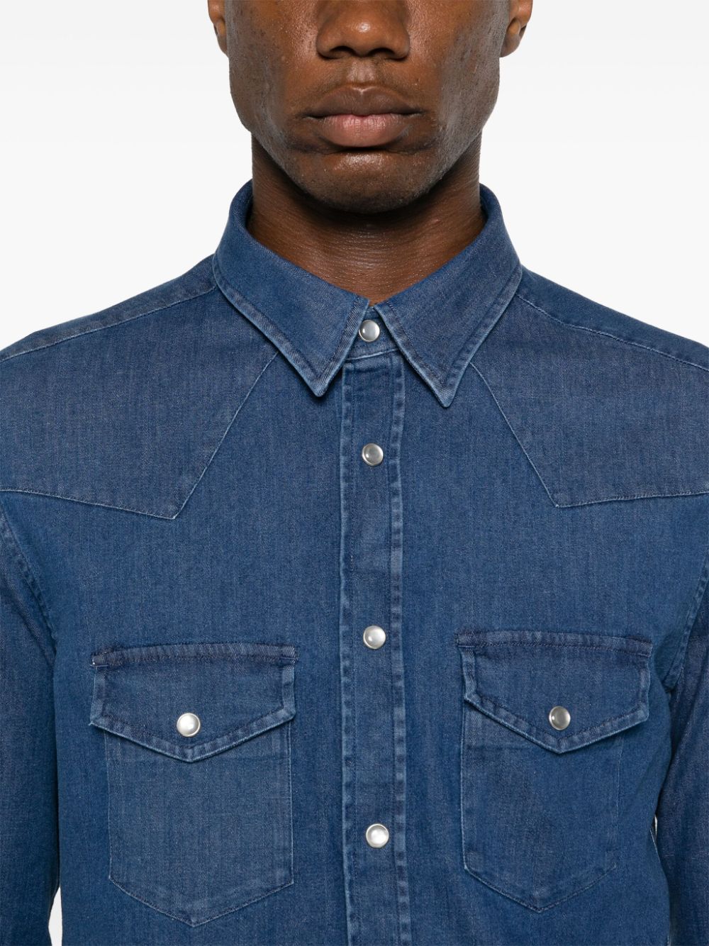 Shop Tom Ford Western Denim Shirt In Blau