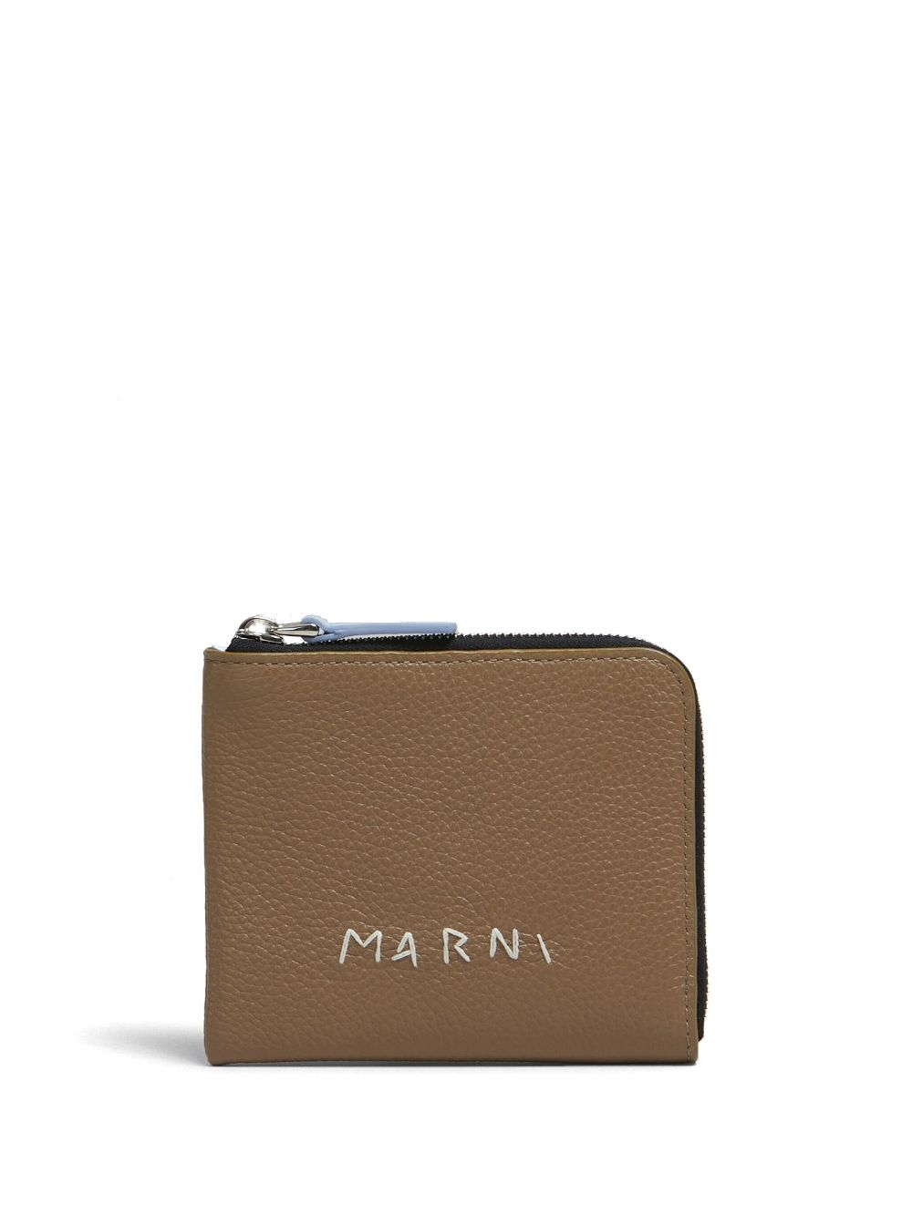 Marni embroidered-logo leather wallet - Brown