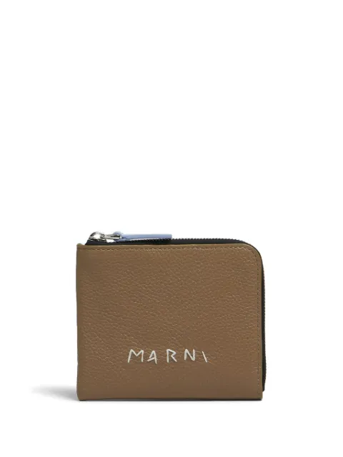 Marni embroidered-logo leather wallet 