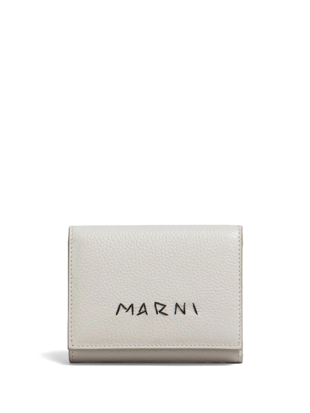 Marni logo-embroidered leather wallet | White | Image 1