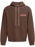 Marni logo-patch cotton hoodie - Brown