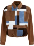 Marni patchwork-design leather jacket - Brown