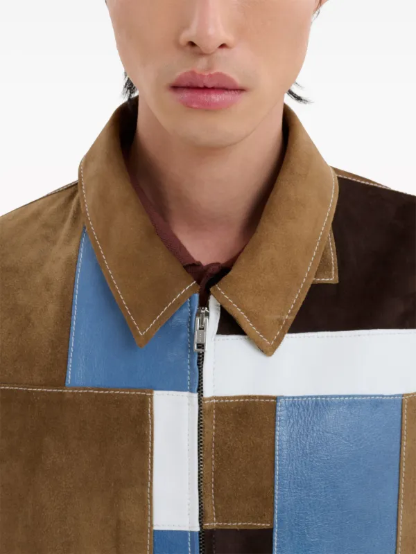 marni レザー　トラックジャケット MARNI レザー トラックジャケット ストライプ入り | ミスター