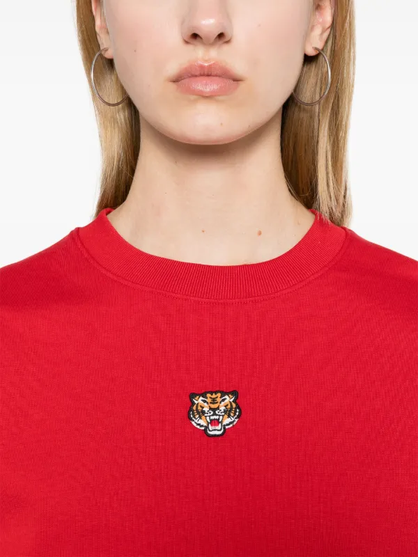 Kenzo Lucky Tiger Cotton Sweatshirt Red FARFETCH AO