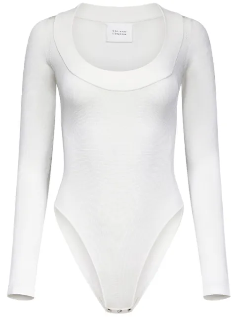 Galvan Sasha boat-neck bodysuit