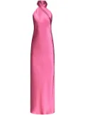 Galvan Pandora halterneck satin dress - Pink