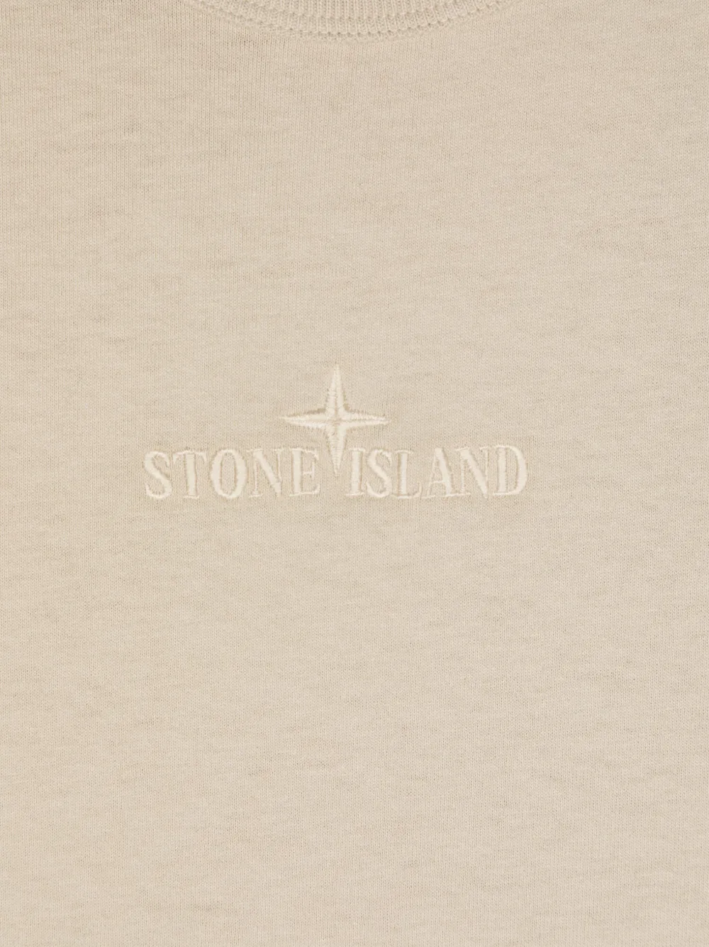 Stone Island Junior T-shirt met geborduurd logo Beige