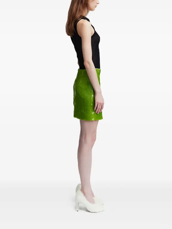 【関税込み】16Arlington グリーン Este ミニスカート 16Arlington Este sequin-design Mini Skirt | Green | FARFETCH GE