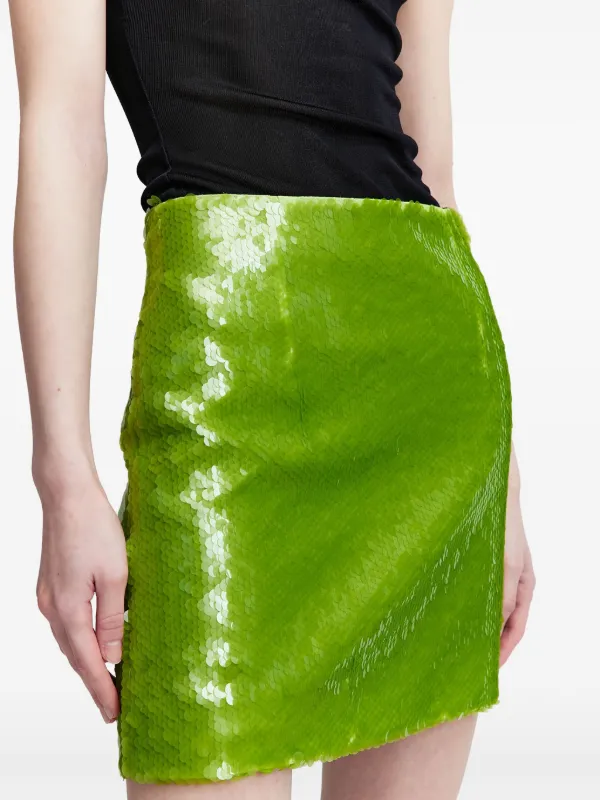 【関税込み】16Arlington グリーン Este ミニスカート 16Arlington Este sequin-design Mini Skirt | Green | FARFETCH GE