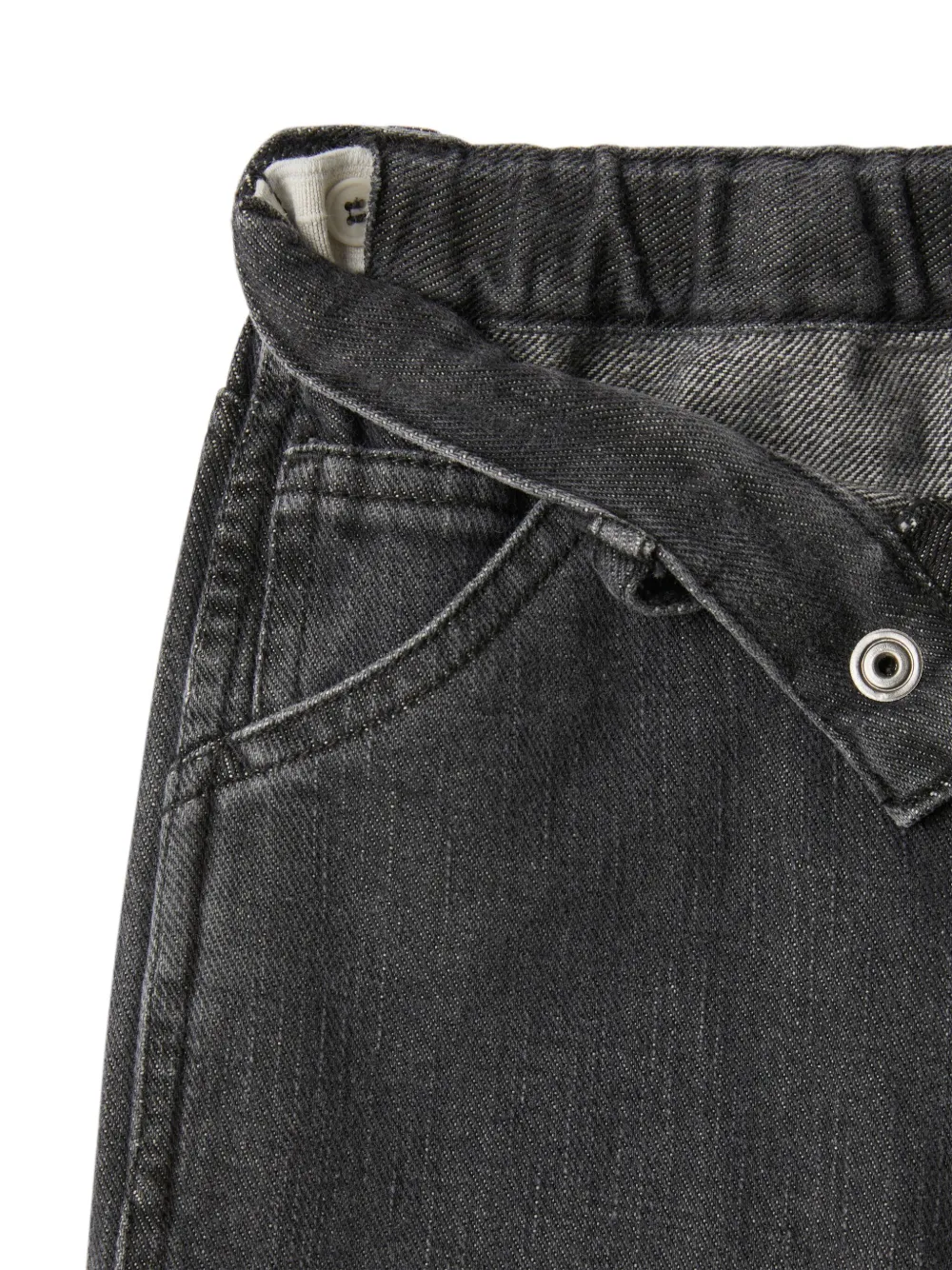 Il Gufo Katoenen straight jeans Zwart
