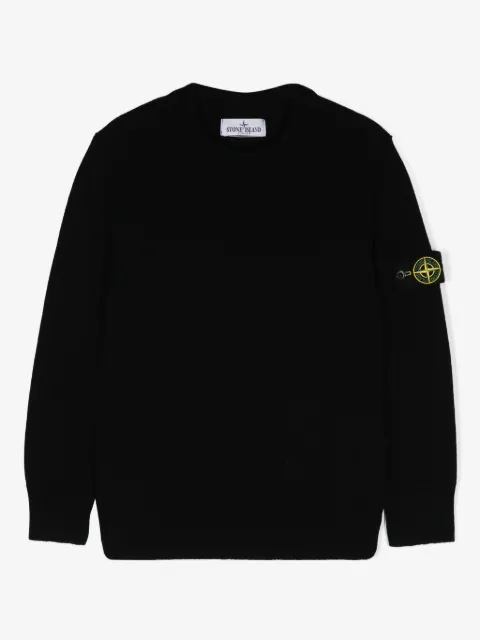 Stone Island Junior trøje med kompasmærke og rund hals