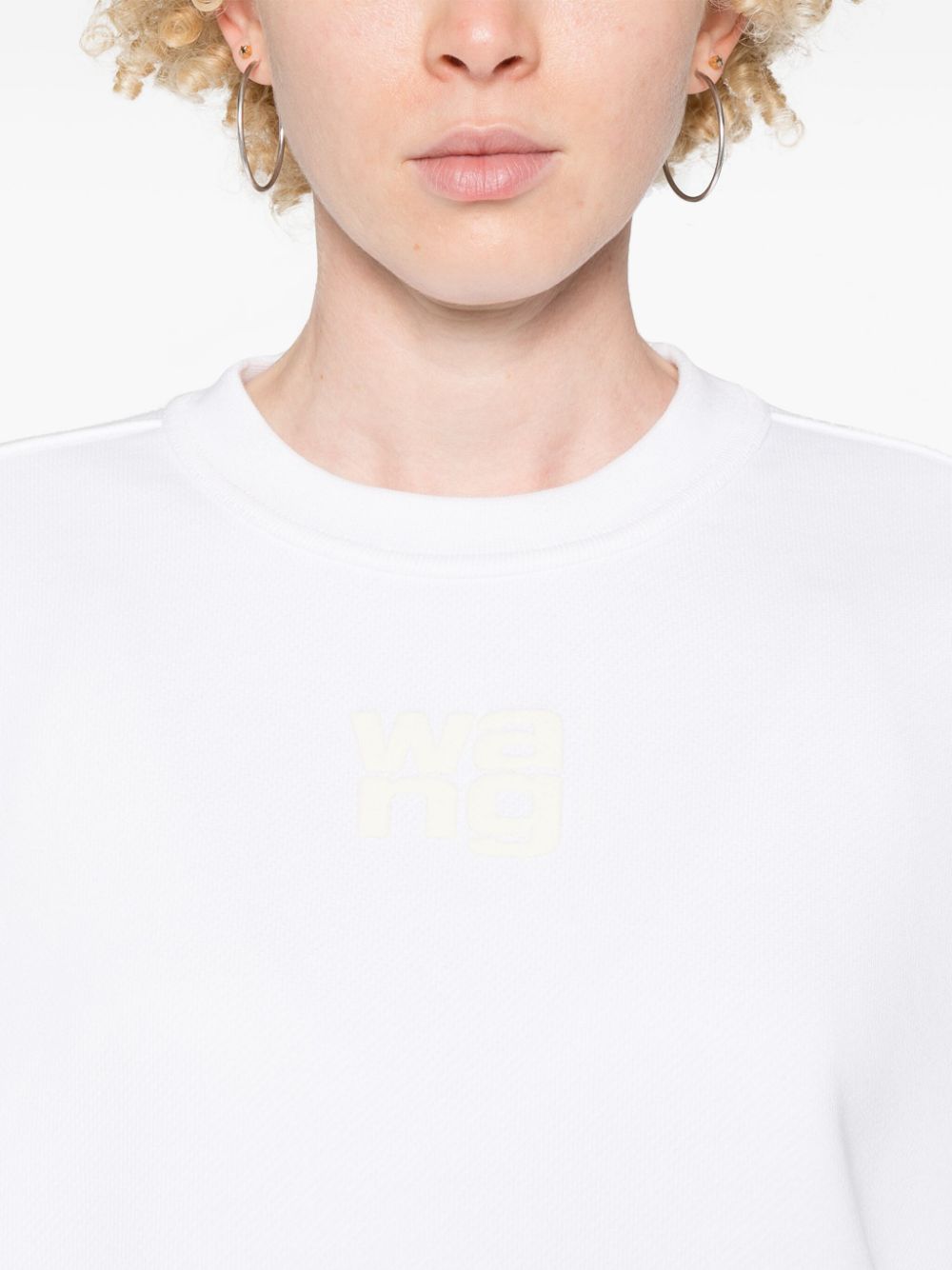 Affordable Alexander Wang logo-embossed cotton sweatshirt Women