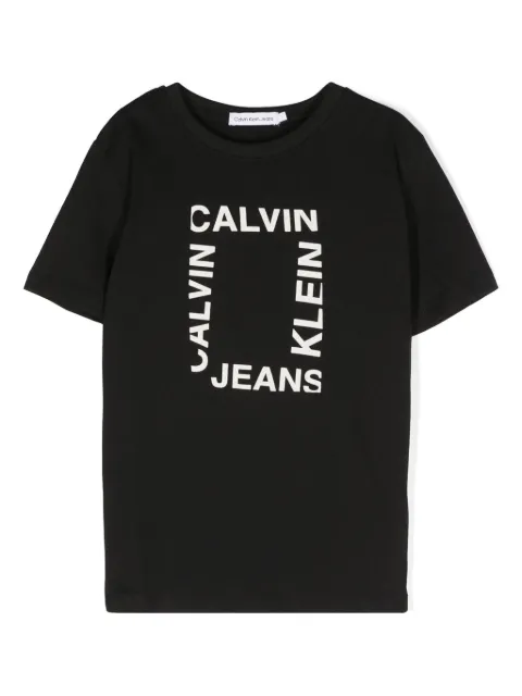 Calvin Klein Kids flocked-logo cotton T-shirt