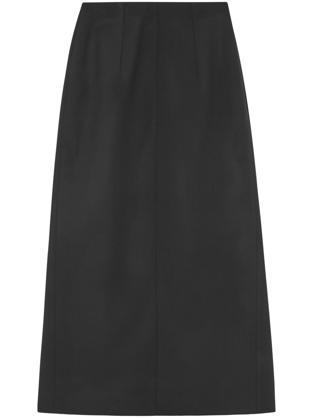 16Arlington Arne twill A-line midi skirt – Black