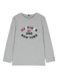Tommy Hilfiger Junior flocked-logo cotton T-shirt - Grey