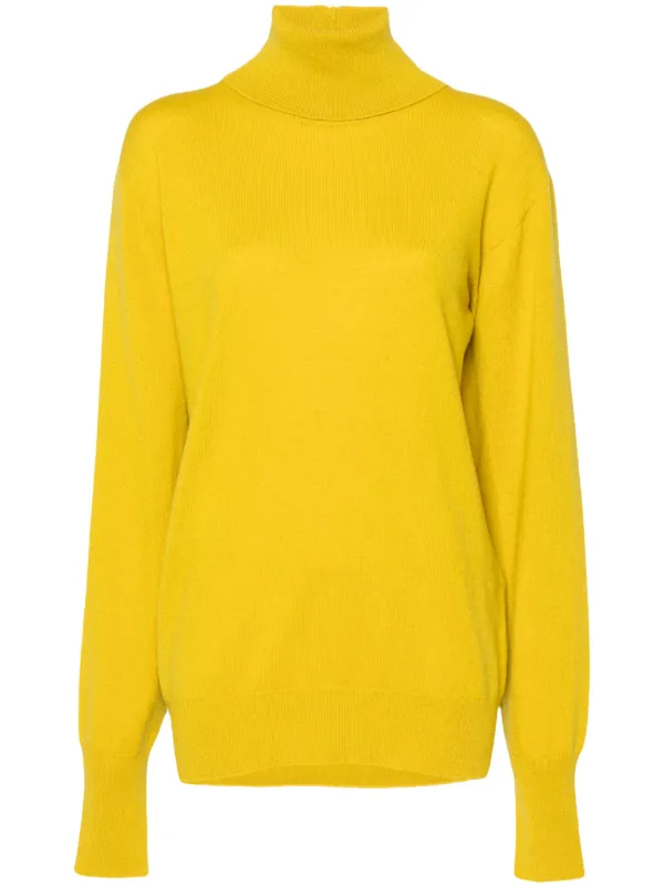 Jil Sander Knitted Cashmere Jumper in Yellow