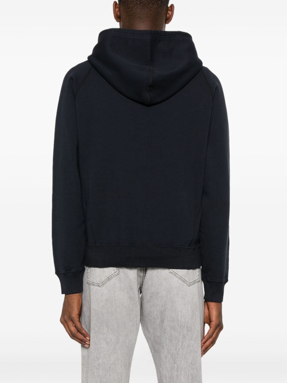 Shop Tom Ford Cotton Zip-up Hoodie In Black