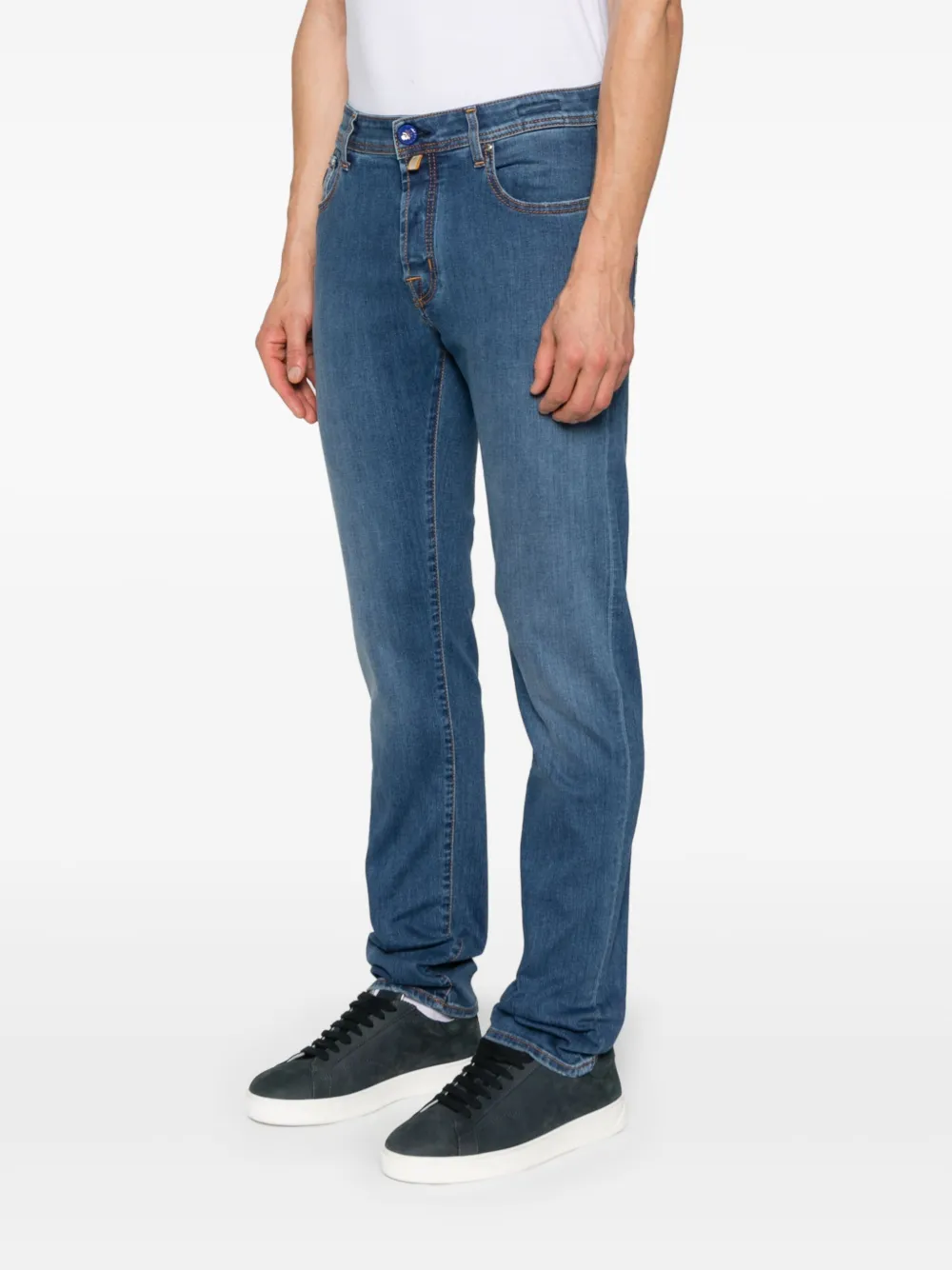 Jacob Cohën Jeans met logopatch Blauw