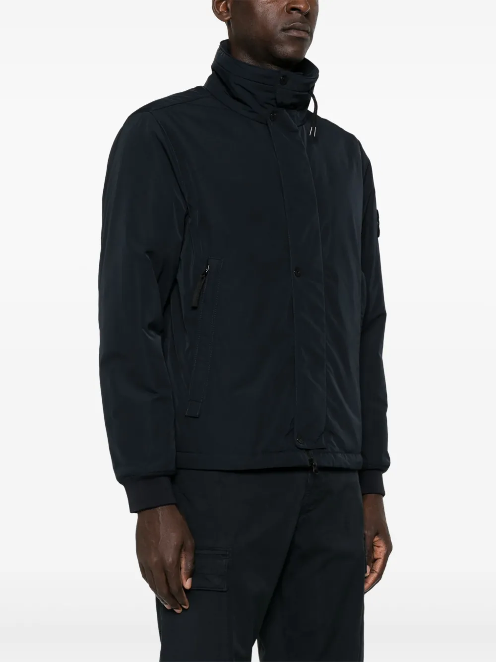 Stone Island Gewatteerd jack met Compass-logopatch Blauw