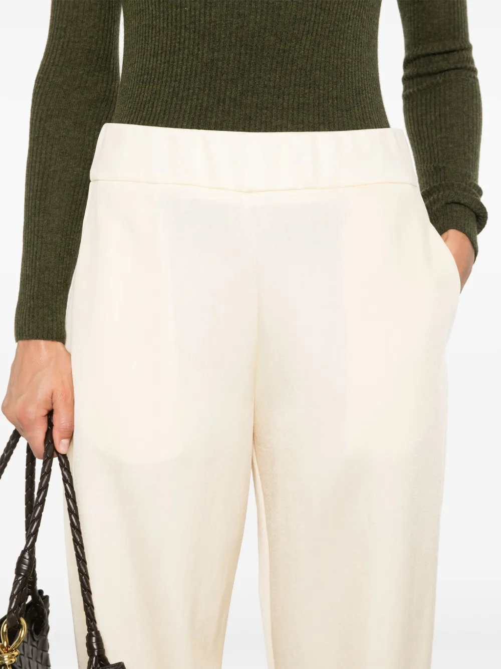 Jil Sander Broek met toelopende pijpen Beige