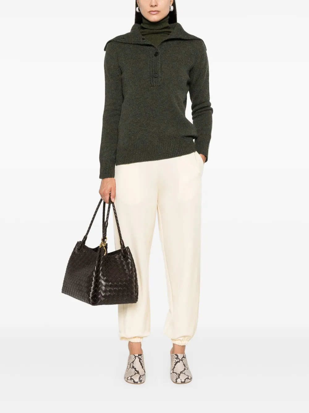 Jil Sander Broek met toelopende pijpen - Beige