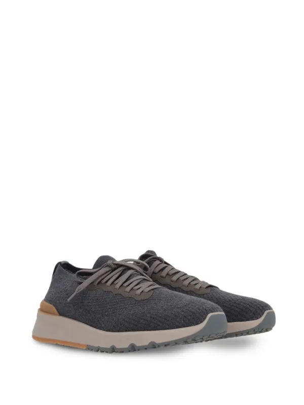 Brunello Cucinelli knitted-upper Sneakers | Grey | FARFETCH
