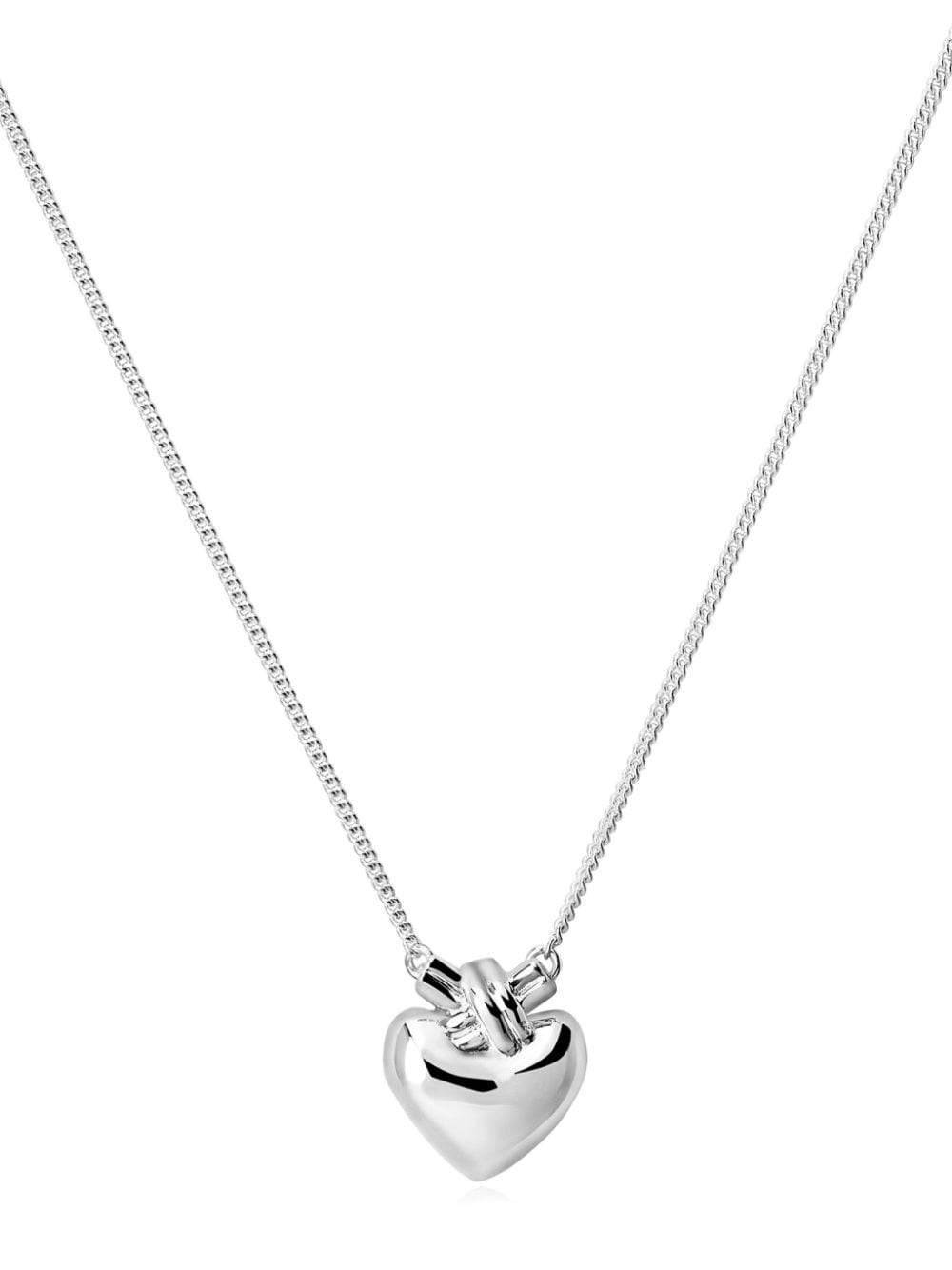 Shop Tane México 1942 Tied Heart Necklace In Silver