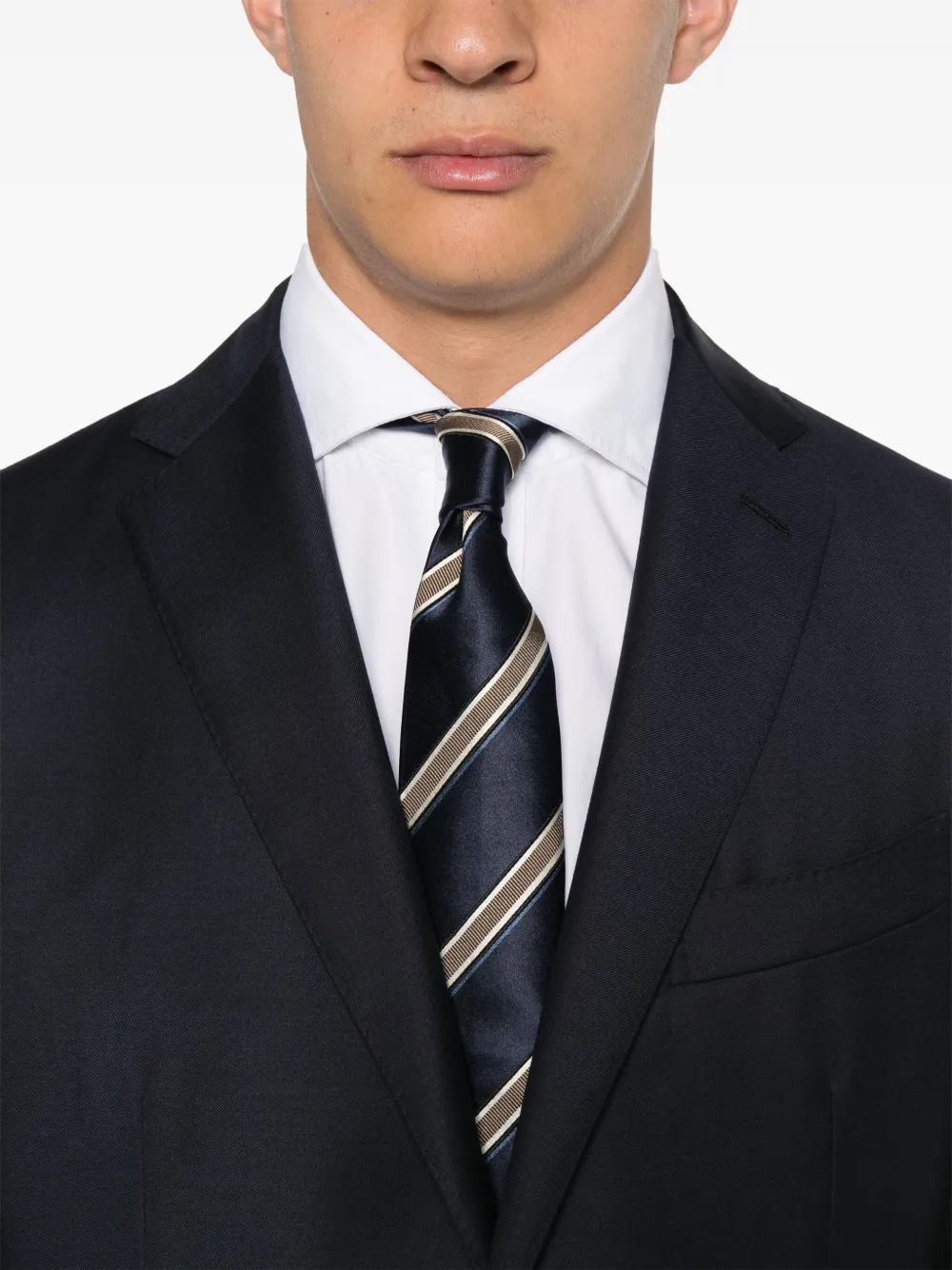 Caruso Pak met enkele rij knopen Blauw