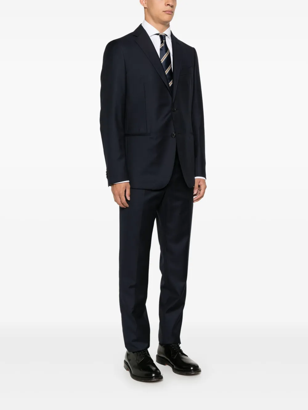 Caruso Pak met enkele rij knopen Blauw