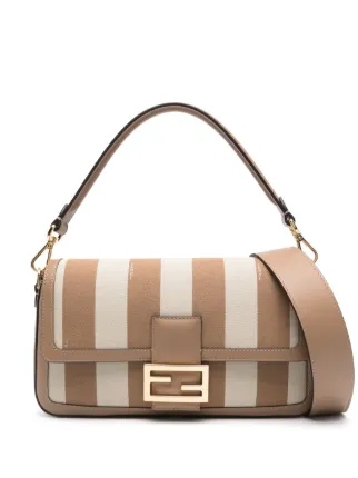 FENDI Striped Baguette Tote Bag Farfetch