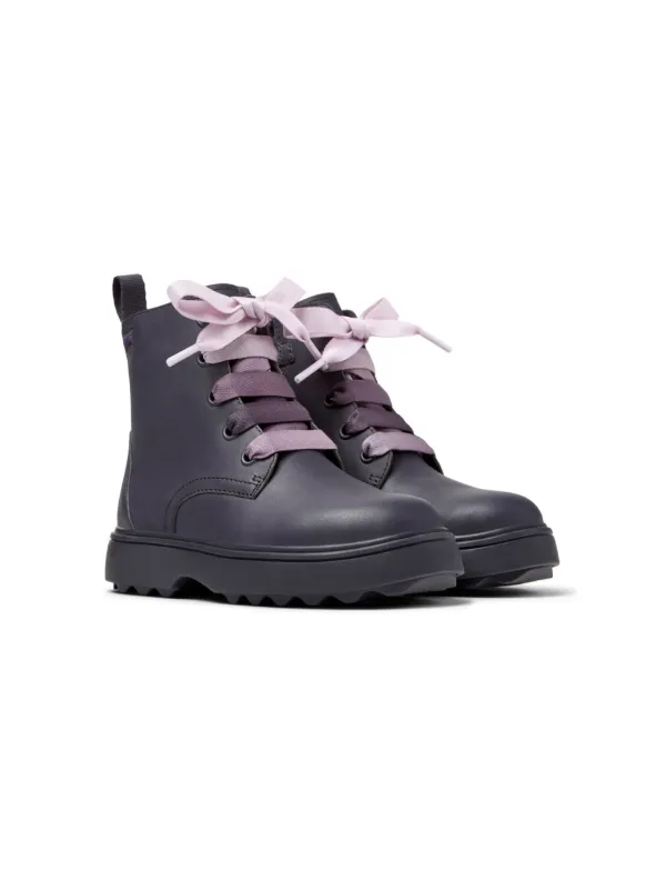 Camper Kids Twins Leather Ankle Boots Purple FARFETCH VN