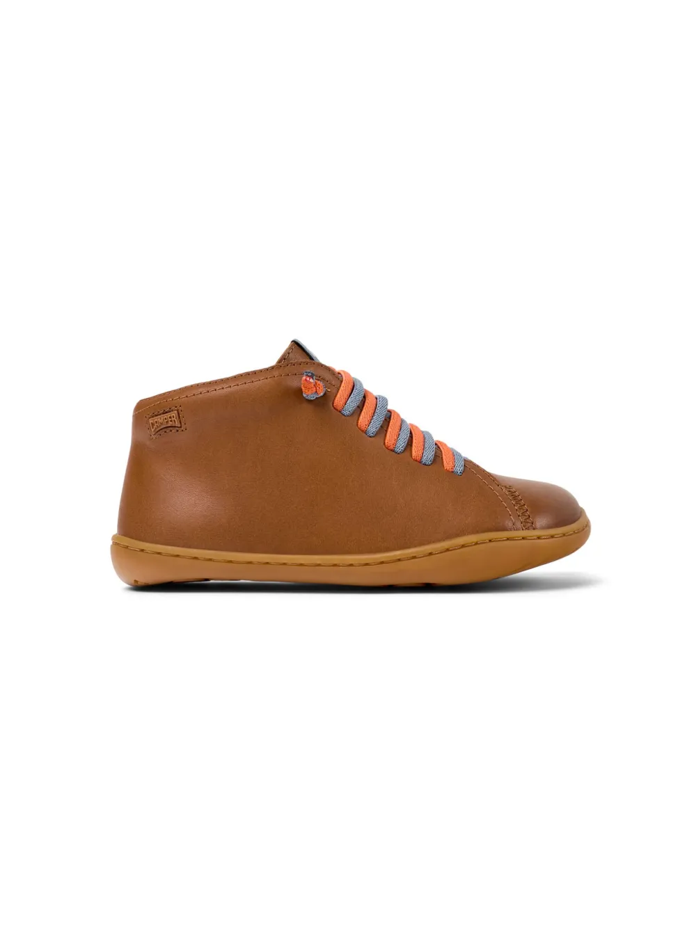 Chaussures Basses Camper Peu Cami 90019 – En Cuir Tanné écologique – Zip Latéral + Lacet élastique Recyclé – Mixte Enfant