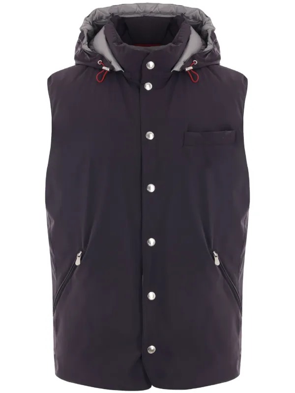 Brunello Cucinelli フーデッド ダウンベスト | ブルー | FARFETCH JP