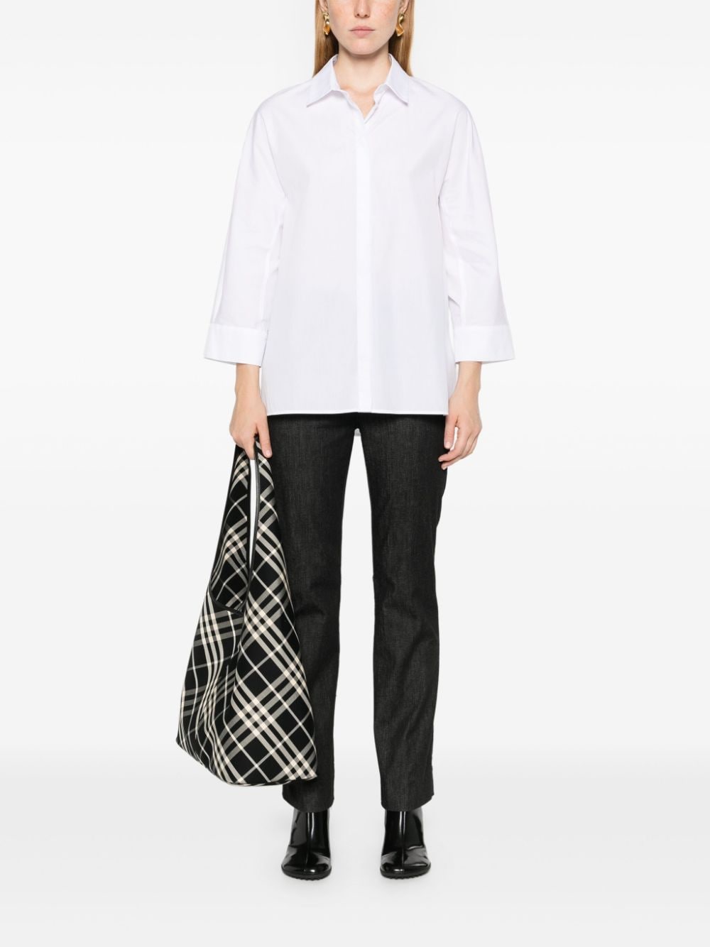 Shop 's Max Mara Delfina Poplin Shirt In White